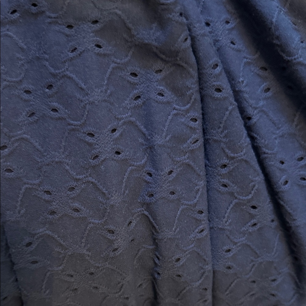 Ava & Viv Dark Blue Eyelet Blouse - Picture 5 of 6